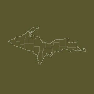 OBERE HALBINSEL | Olivfarbener Map Print