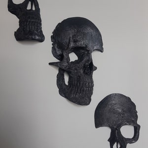 Decoración de pared de calavera de 3 piezas impresa en 3D