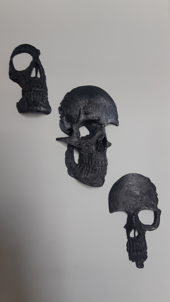 3D Printed 3 Piece Skull Wall Decor Etsy