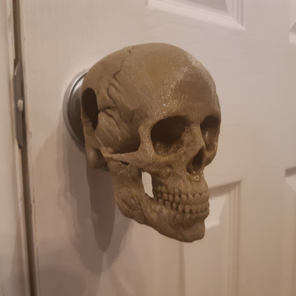 3D Printed Human Skull Door Knob Cover