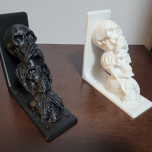 3 wise skull shelf brackets (set of 2)