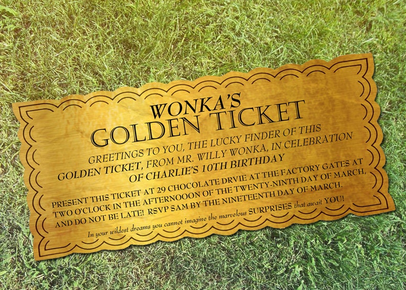 Willy Wonka Custom made Golden Ticket Printable. Wonka Gold Ticket Electronic Down load photo relating to Printable Golden Ticket named Willy Wonka Custom made Golden Ticket Printable. Wonka Gold Ticket Electronic Obtain