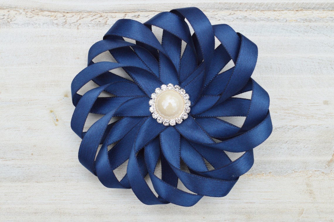 Blue Hair Clip In Bow - wide 3