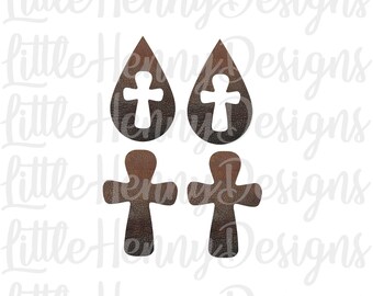 Cross Earring Svg Etsy