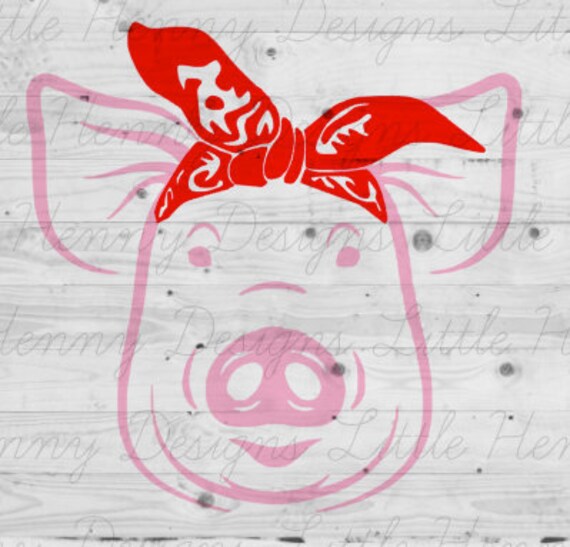 Pig Svg Buy 3 Get 1 Free Pig Bandana Svg Swine Cut File Etsy