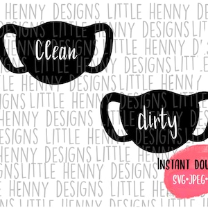 Masque facial svg, Masque propre svg, Masque sale svg, Masque facial png, Clipart masque facial, Svg quarantaine, Medical Supply svg, Silhouette, cricut