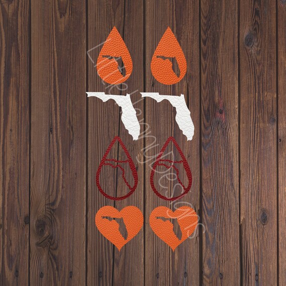 Earring Svg Svg Leather Earrings Florida Earrings Cut File Etsy