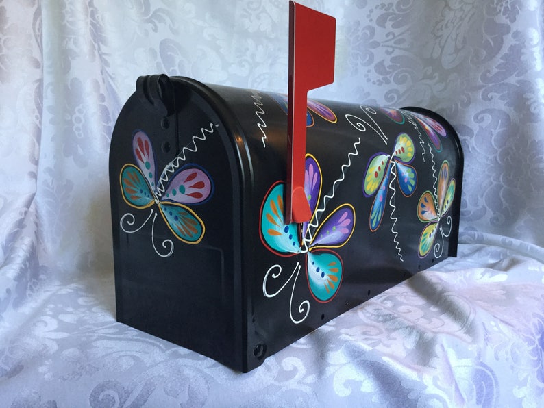 Hand painted Custom Mailbox Butterfly Hand Painted Etsy