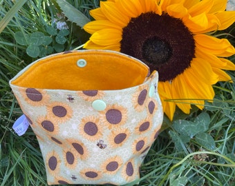 Sunflowers yarn tub and dpn holder