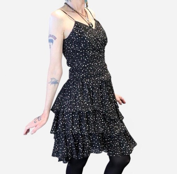Vestido Vintage De Verano Con Tirantes Delgados, Estampado De Lunares, Con Botones, Vestidos Midi, Negro 1