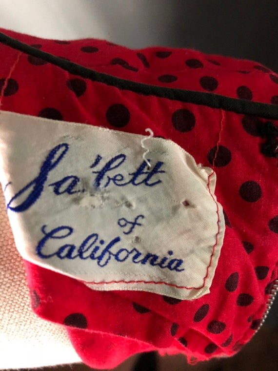 Vintage 1950s Sa’bett of California Cotton Red an… - image 7