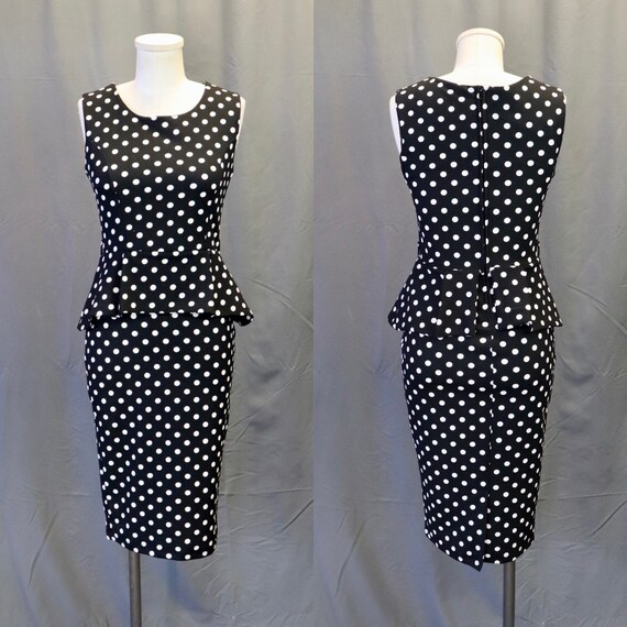 Vintage 1980s Does 1950s Black and White Polka Do… - image 4