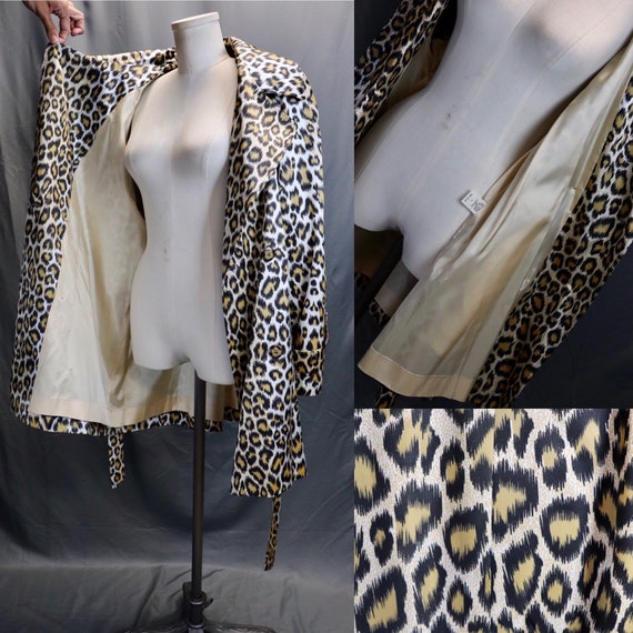 Vintage 1980s Leopard Print Overcoat, Size Medium… - image 5