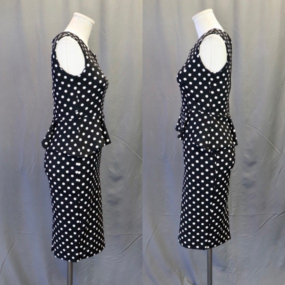 Vintage 1980s Does 1950s Black and White Polka Do… - image 5