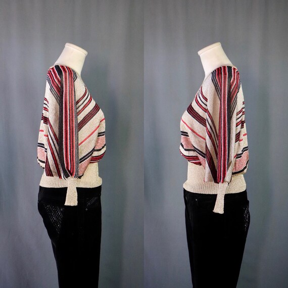 Vintage 1970s Arpeja Blouson Sleeve Gold, Red, an… - image 3