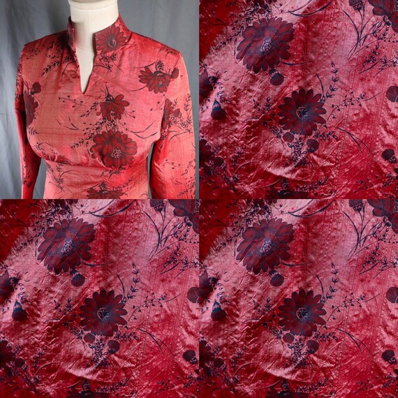 Vintage 1950s Red and Black Chinese // Chinoiseri… - image 4