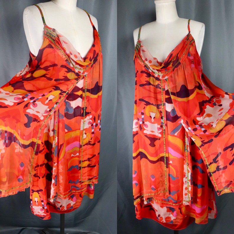 Vintage Diane Von Furstenberg Orange Silk Chiffon Sleeveless | Etsy