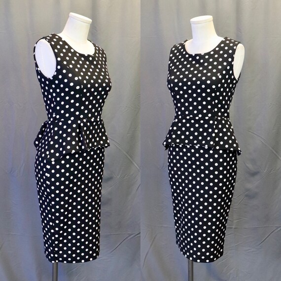 Vintage 1980s Does 1950s Black and White Polka Do… - image 6