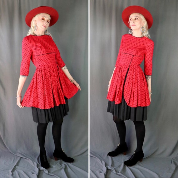 Vintage 1950s Sa’bett of California Cotton Red an… - image 2