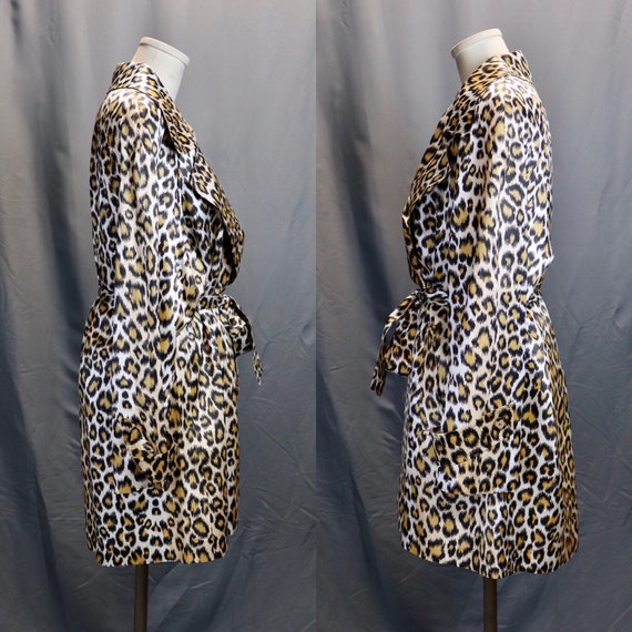 Vintage 1980s Leopard Print Overcoat, Size Medium… - image 4