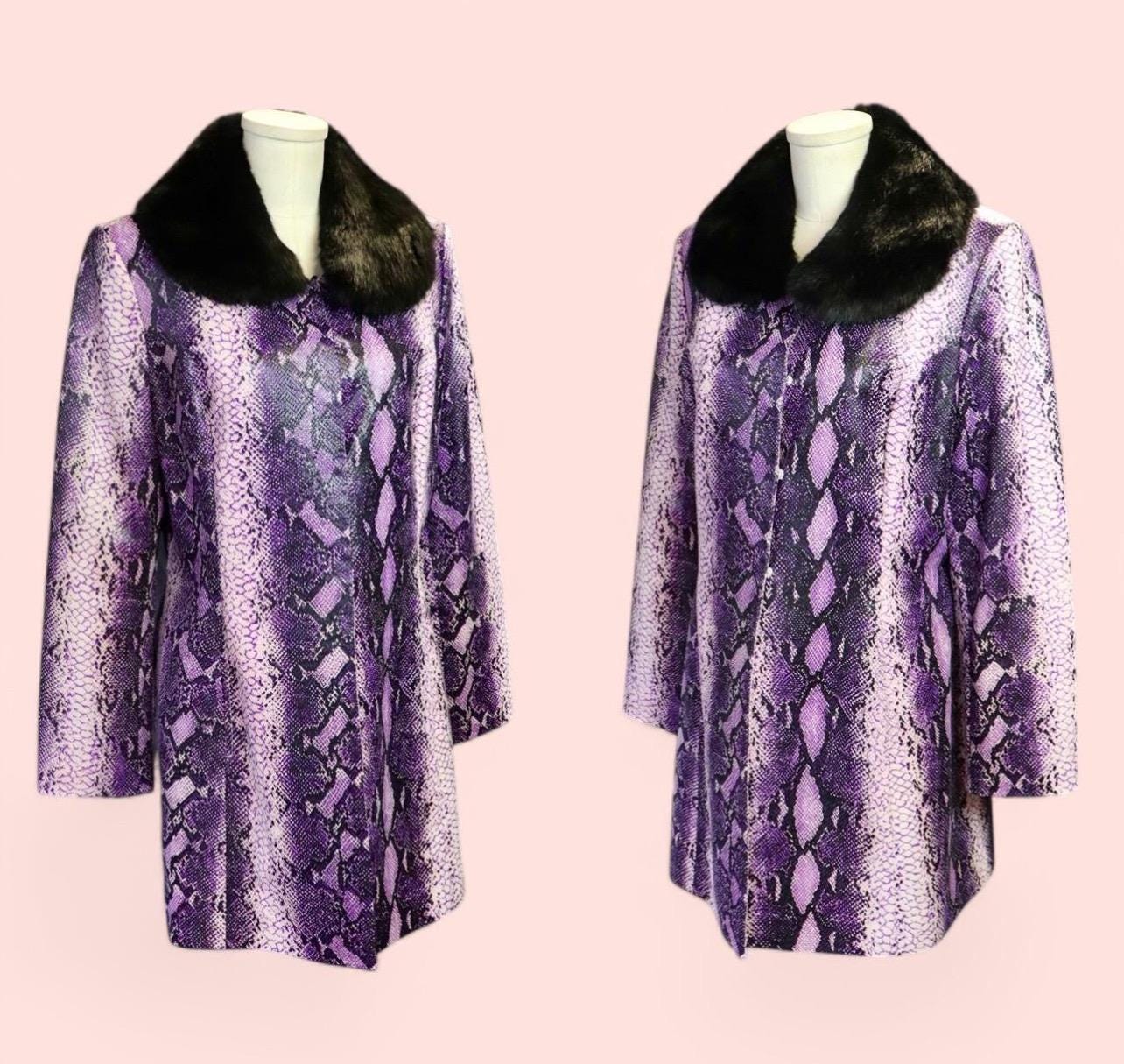 アムニー ジャケット  Bell Jacket  パープル Vintage 1980s Belldini Purple Snakeskin Mid-length Jacket
