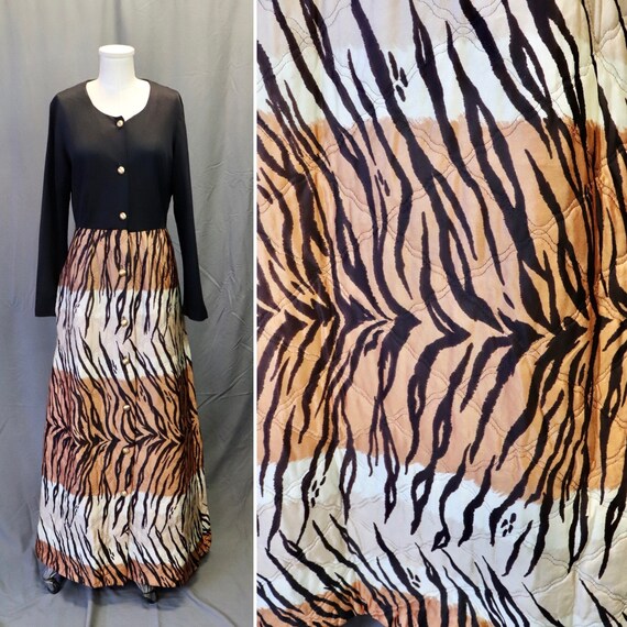 Vintage 1960s Rhapsody Designer Black Maxi Dress … - image 5