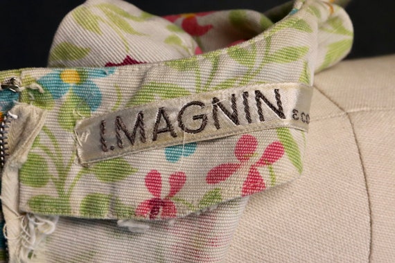 Vintage 1960s I Magnin Designer White Cotton Colo… - image 6