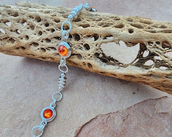 Swarovski Feuer Kristall Sterling Silber Armband