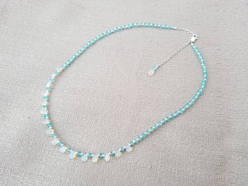 Natural Ethiopian Opal and Apatite Necklace