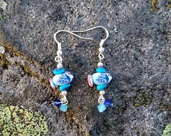 Cute Fimo Clay Fish Earrings