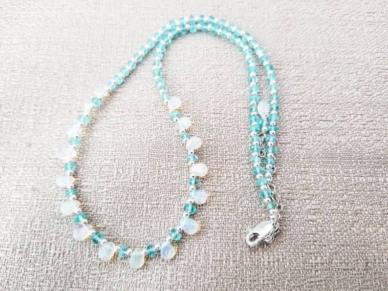 Natural Ethiopian Opal and Apatite Necklace