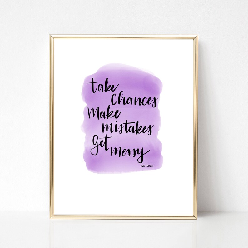 Ms Frizzle quote printable wall art with watercolor background | Etsy