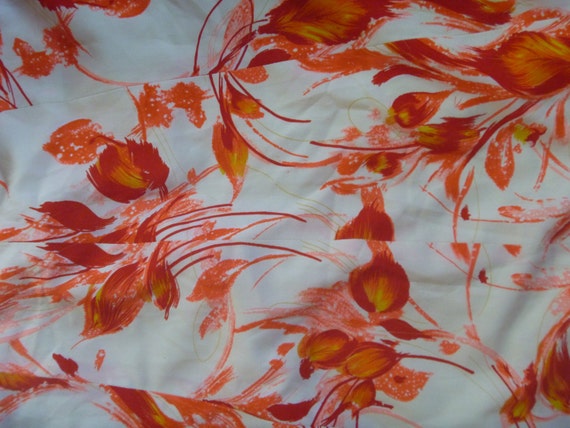 Vintage Esquire Orange & White Full Length Dress … - image 3