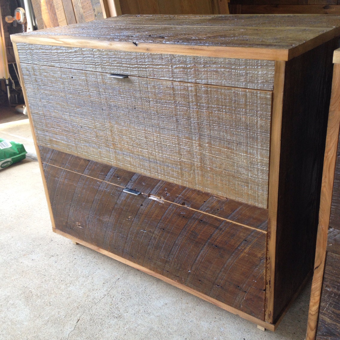 Reclaimed Wood Bedside Table Grey Etsy