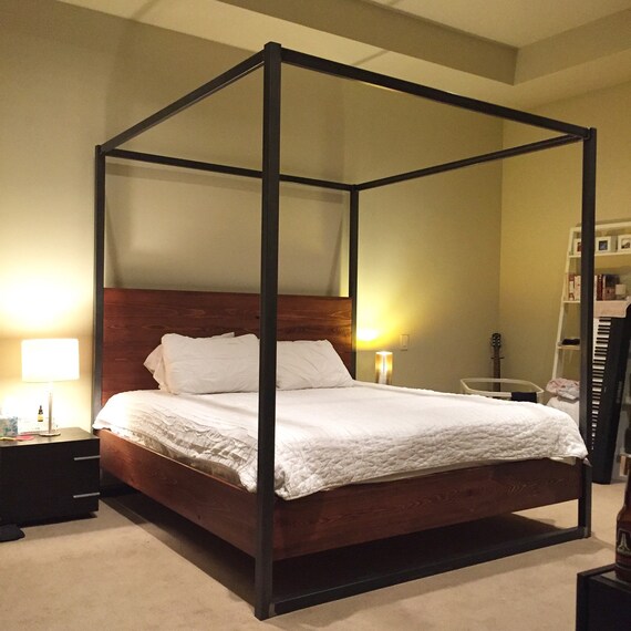 Industrial Modern Canopy Bed Etsy