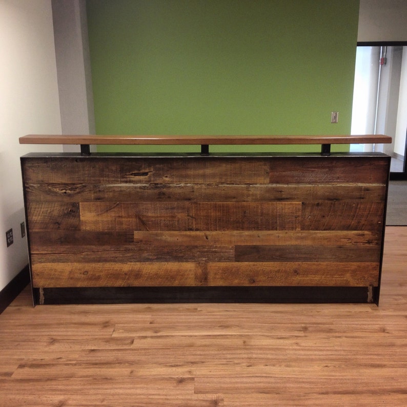 Reclaimed Wood /& Steel Reception Desk