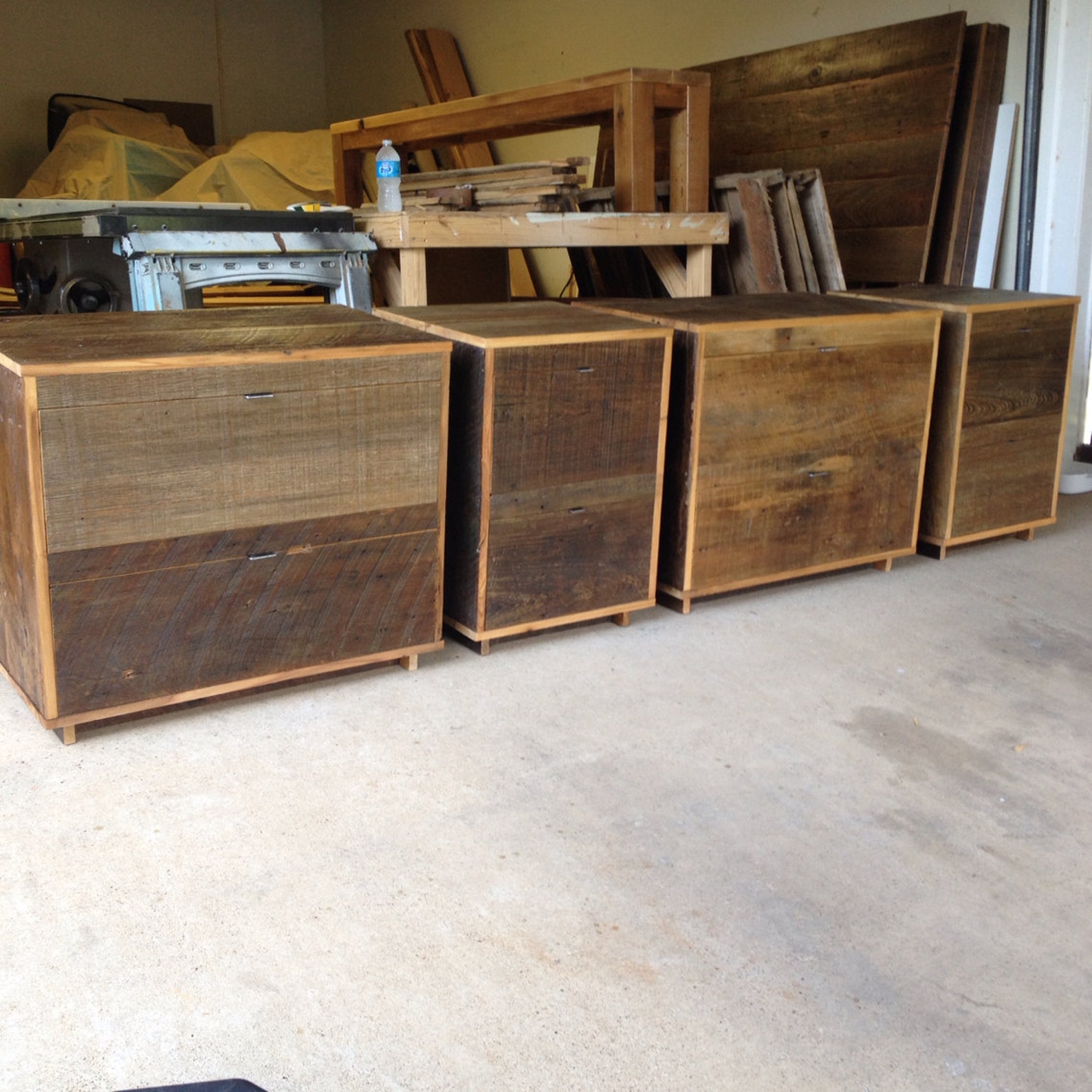 Reclaimed Wood Bedside Table Grey Etsy