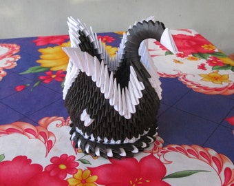 Lovely 3d Origami Swan Pink And Lime Yellow Colors Only For