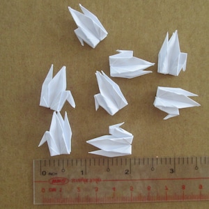 1.000 kleine papierkranen, papierformaat van 4 x 4 cm (1,5 x 1,5 inch) - zuiver witte kleur, alleen vanaf USD 125,00, gratis expresverzending overal