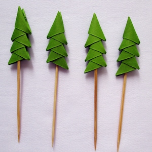 100 toppers cupcake origami all'ombra di un albero di pino solo per USD 89,00 - matrimonio, fidanzamento, compleanno, Noel..., spedizione gratuita ovunque