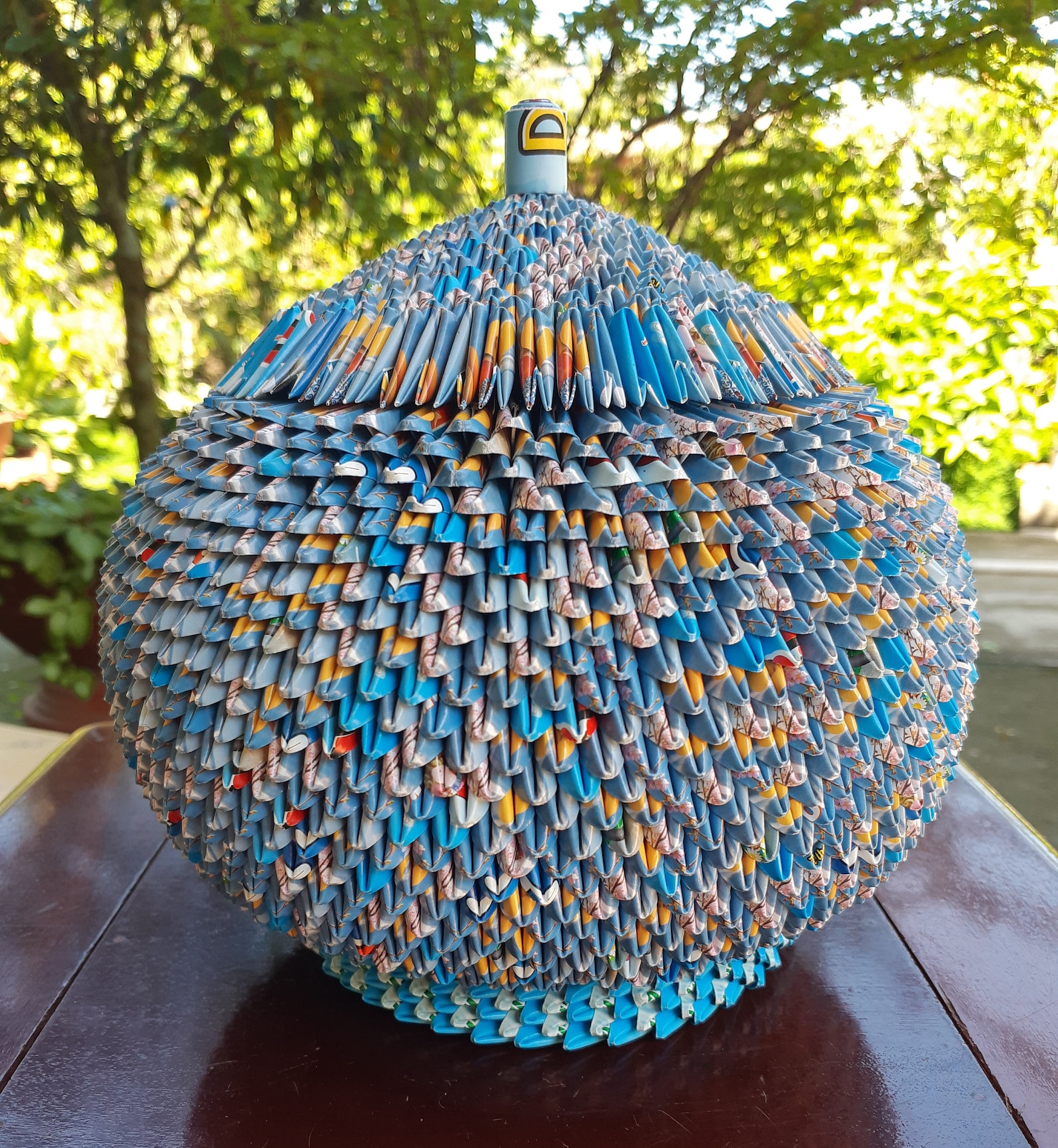 Big Paper Jar 3d Origami Mixed Colors Made Out of Recycled Etsy