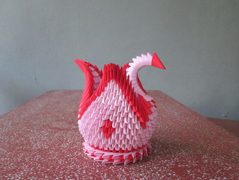 Lovely 3d Origami Swan Pink And Red Colors Only For 2000 Usd Free Shipping Every Where