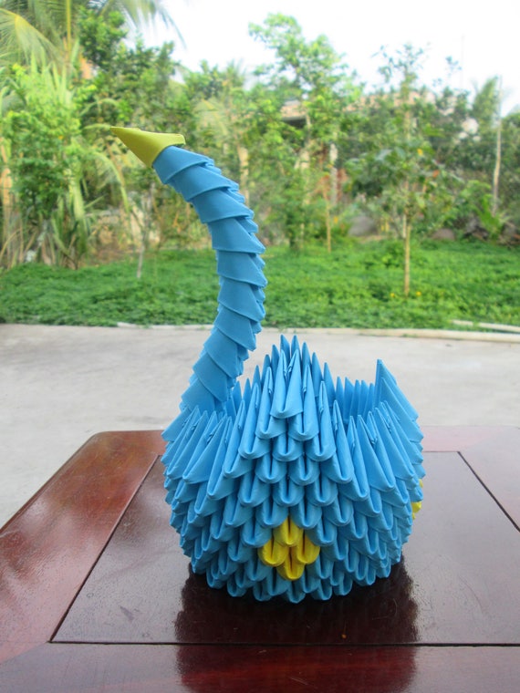 Lovely Origami Swan Blue And Yellow Colors Only For Usd 1990 Free Shipping Every Where