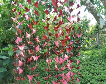 360 Paper Butterfly Garland (5" x 5" paper size), 24 strands of 15, Dark Red, Wedding Decoration, only USD 120.00, free shipping every where