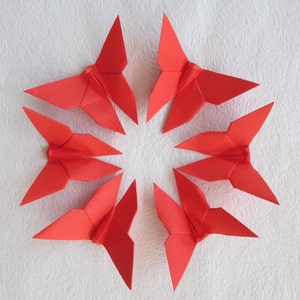 Papieren origamivlinders, kies je kleuren, 4 x 4 inch (10 x 10 cm), USD 105,00+, overal gratis expresverzending