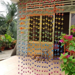 1.008 papieren kraanvogels Garland, regenboogkleur (4" x 4" papierformaat), bruiloftsdecoratie, alleen voor USD 250,00, overal gratis expresverzending