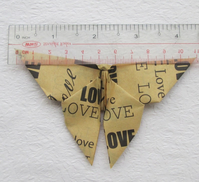 Vintage Love Wording Design 12.5 x 12.5 cm 5 x 5 inches Black Color only for 20.00 USD 200 Paper Origami Butterflies