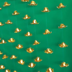 Papieren lotusbloemenslinger, goudgele kleur, foliepapier, hangende/trouwdecoratie, alleen voor USD 215,00+, gratis expresverzending