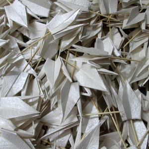 500 papieren origami-cupcaketoppers met kraanvogel, 4 x 4 inch (10 x 10 cm), glanzend ivoor, alleen voor USD 195,00, gratis expresverzending overal