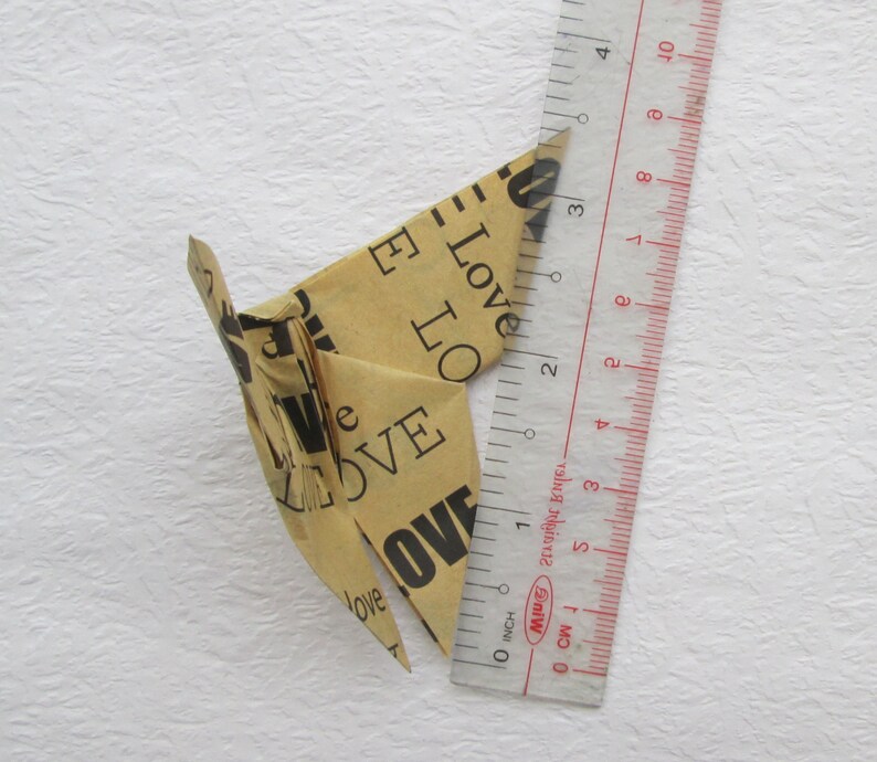 Vintage Love Wording Design 12.5 x 12.5 cm 5 x 5 inches Black Color only for 20.00 USD 200 Paper Origami Butterflies